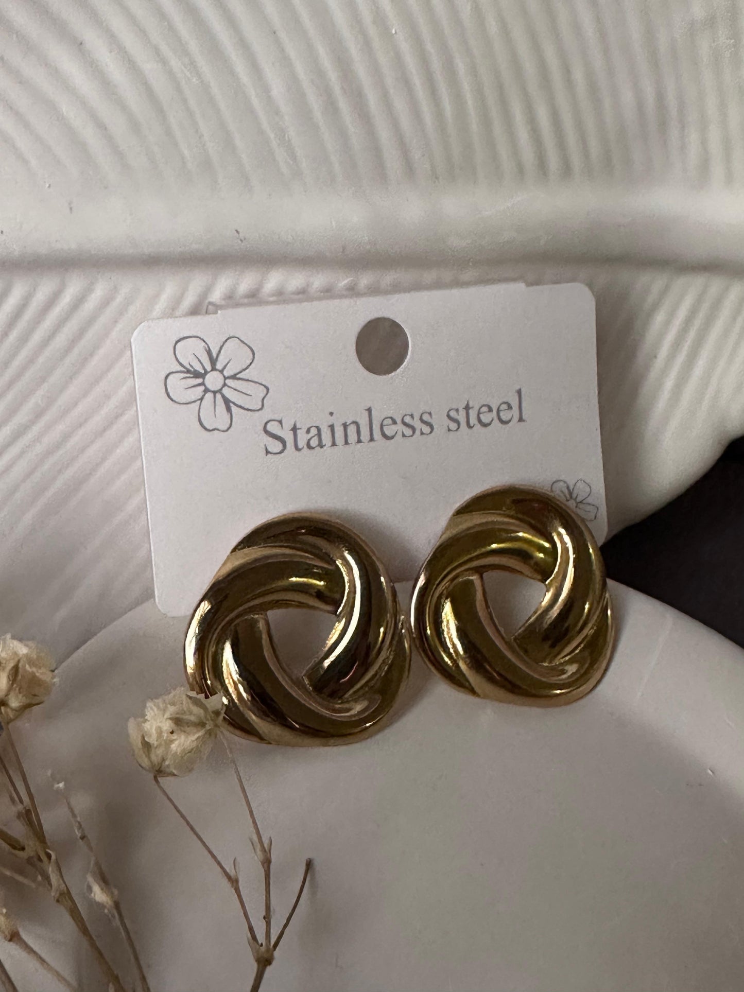 Golden stainless earring