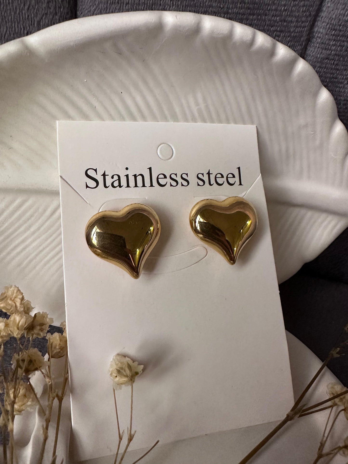 Stainless heart earring