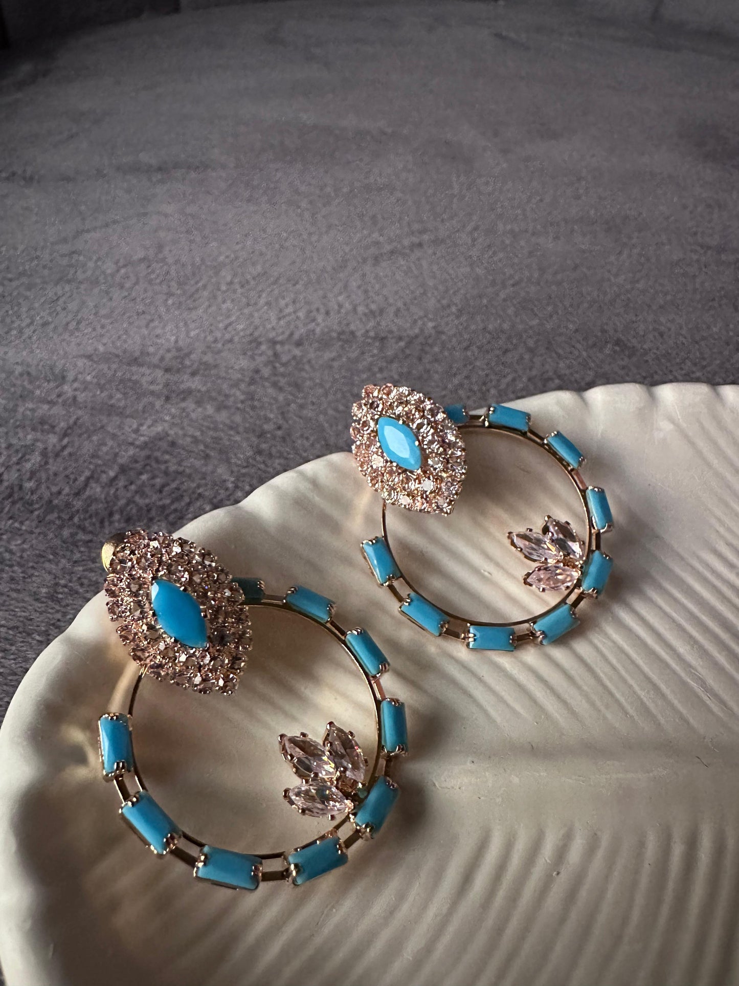 Blue hoops earring