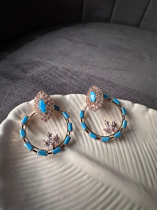Blue hoops earring