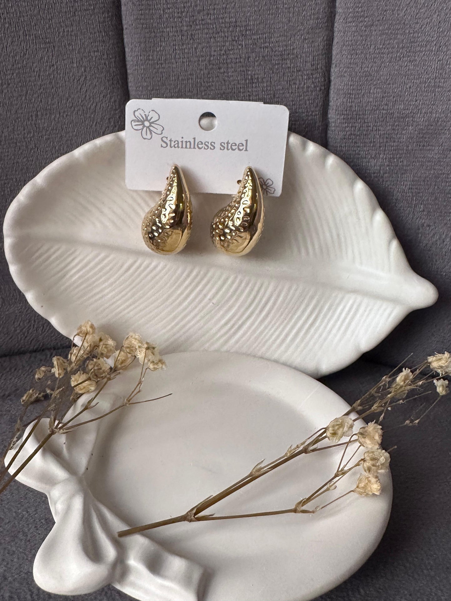 Raindrop stainless earring