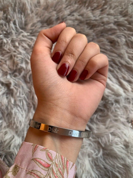Dior Engraved Stainless Steel Bracelet
