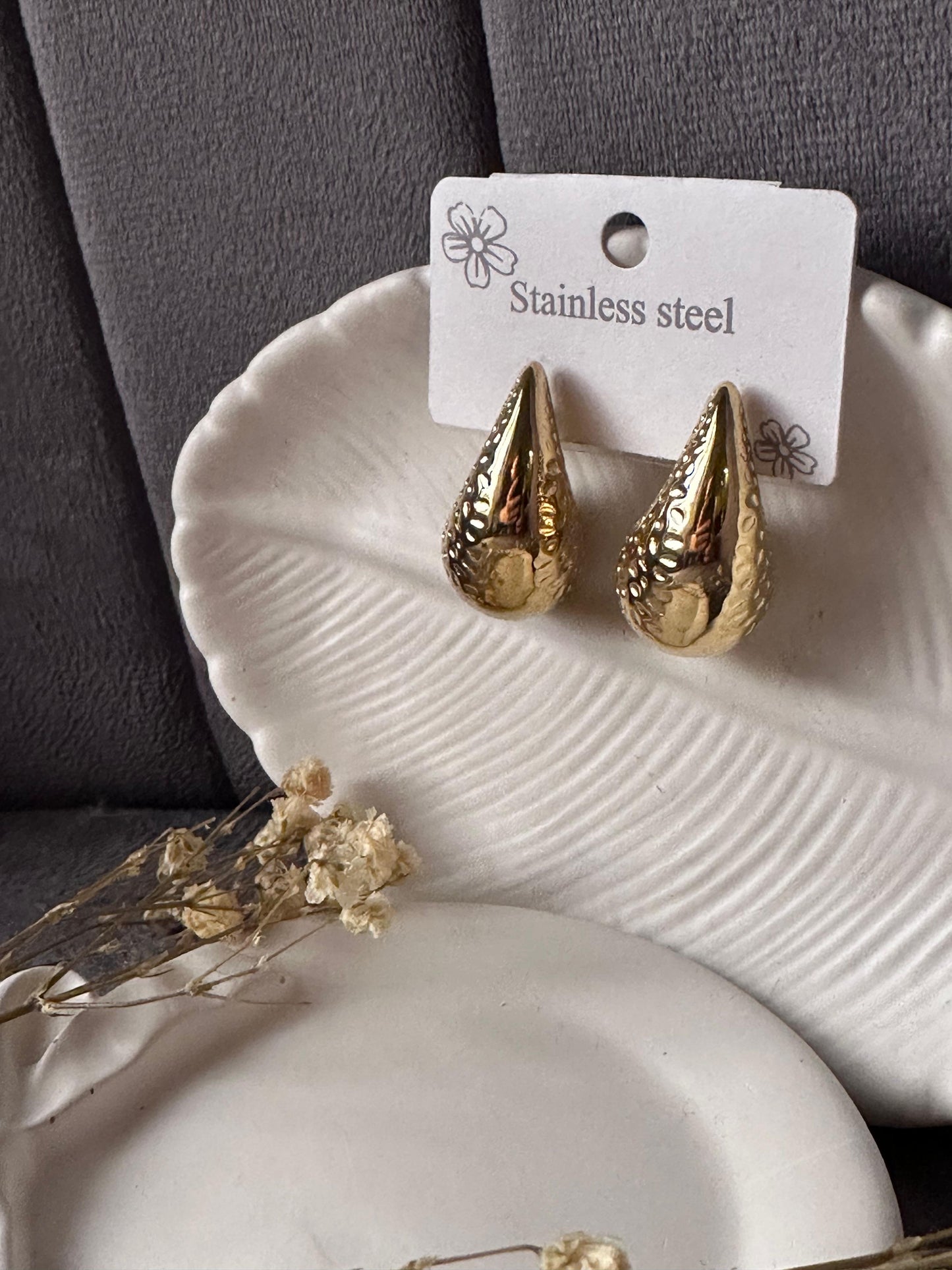 Raindrop stainless earring