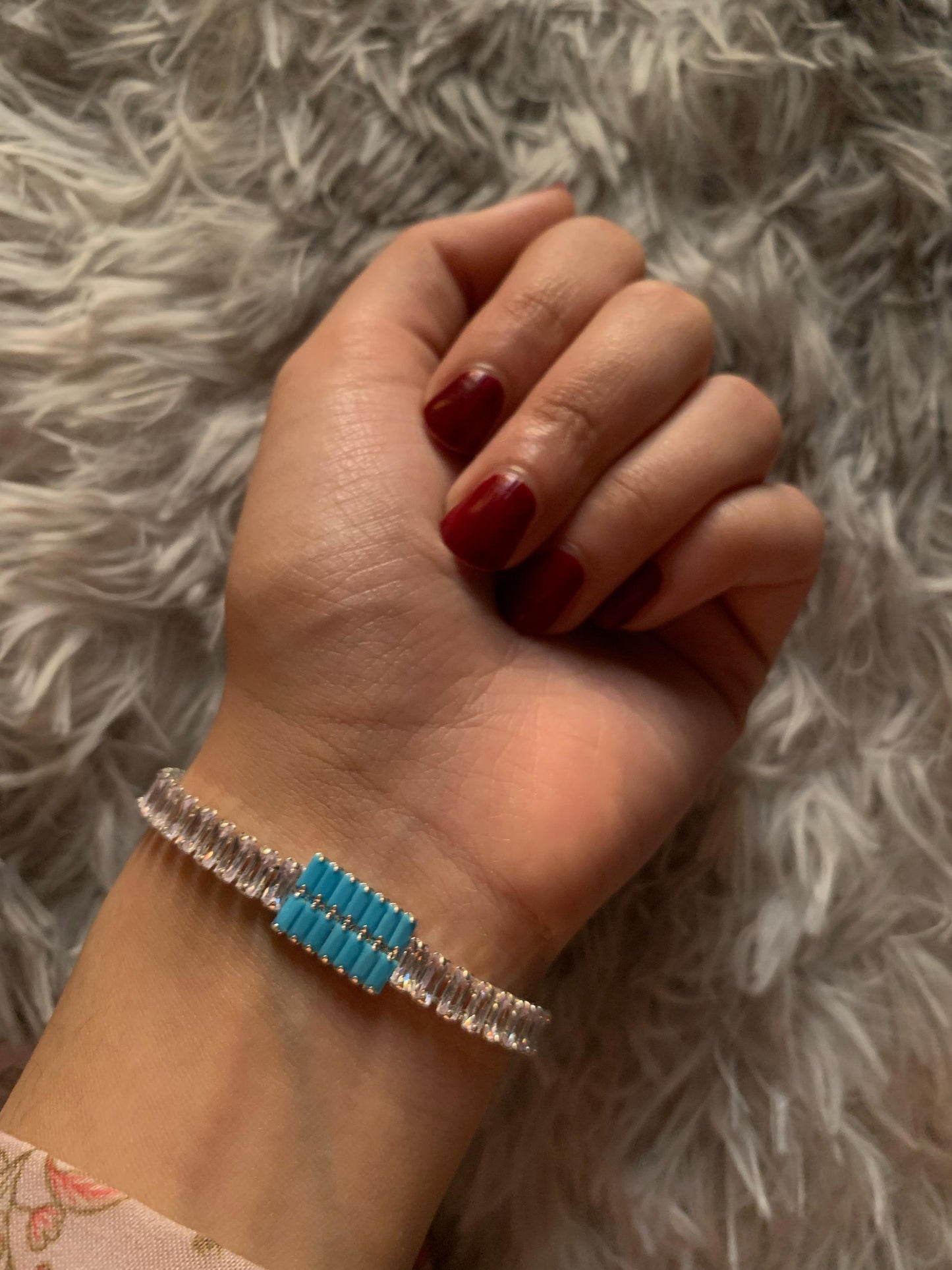 Clear Turquoise Bracelet