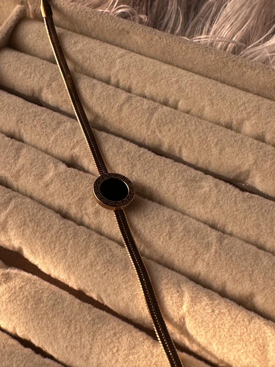 Black dot stainless bracelet